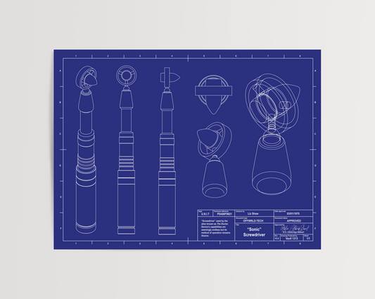 Sonic Screwdriver Blueprint Poster