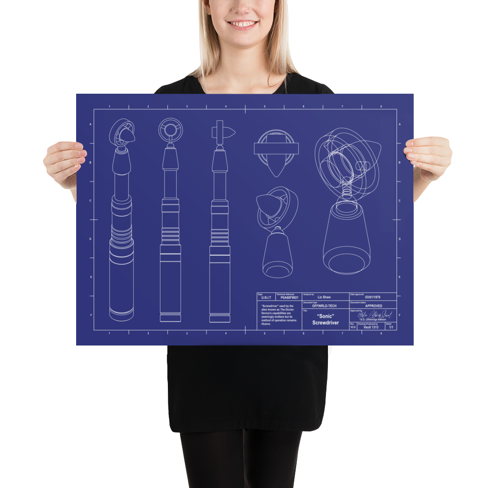 Sonic Screwdriver Blueprint Poster