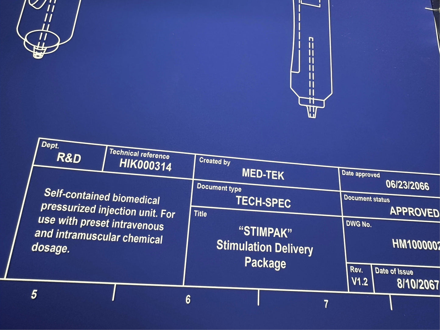 Stimpak Blueprint Poster | Fallout Inspired Wall Art Poster 24x18