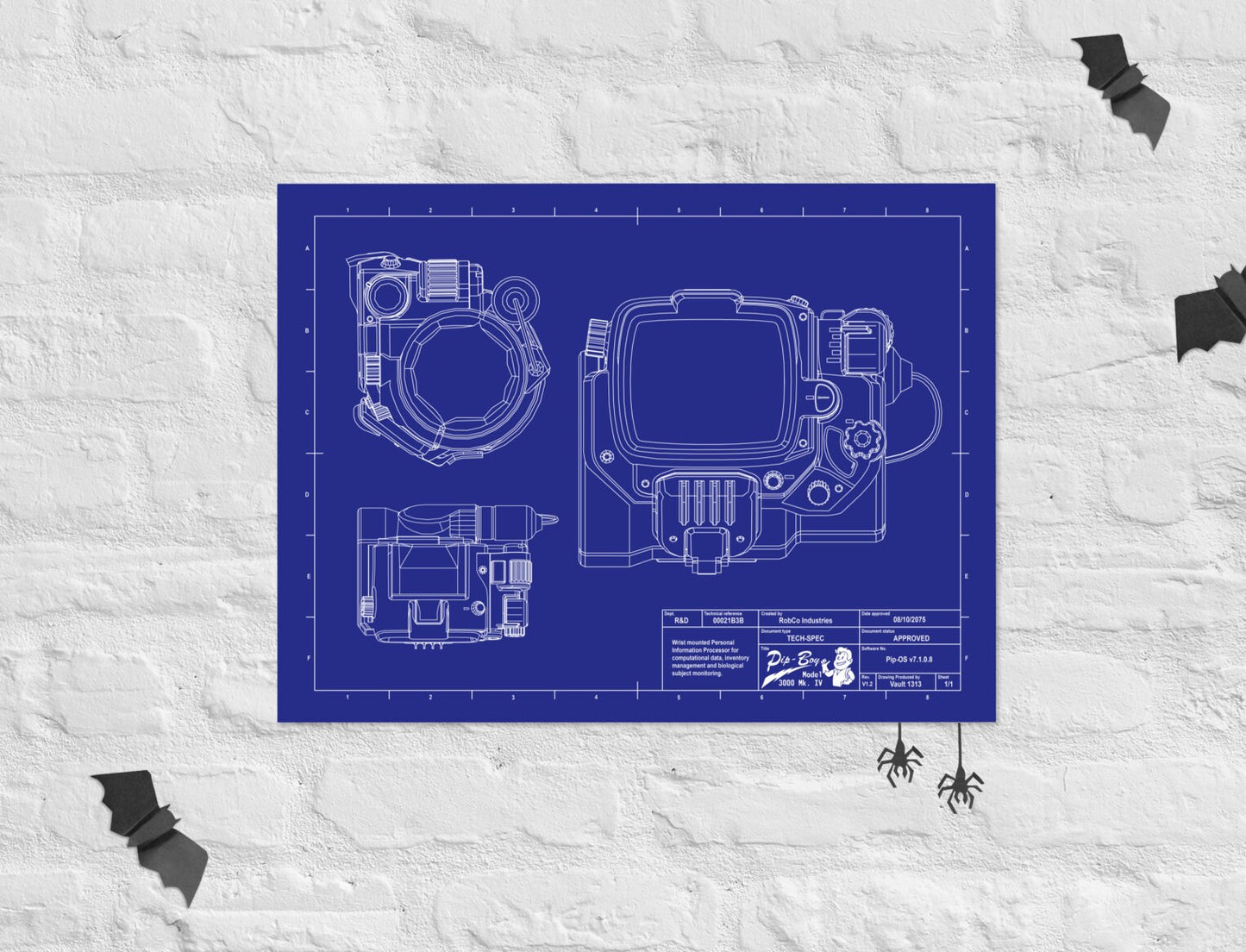 Pip-Boy 3000 Blueprint Poster – Ultimate Collector’s Item for Fallout Fans!