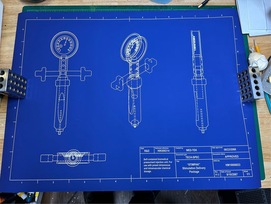 Stimpak Blueprint Poster | Fallout Inspired Wall Art Poster 24x18