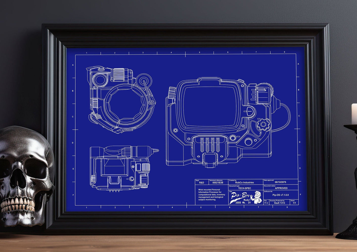 Pip-Boy 3000 Blueprint Poster – Ultimate Collector’s Item for Fallout Fans!