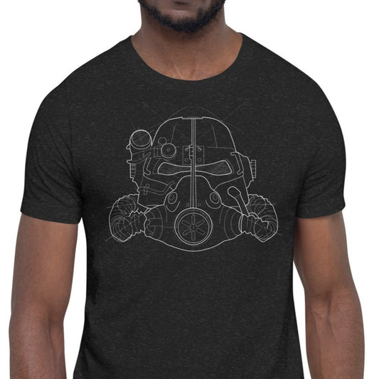 Power Armor Helmet Sketch Unisex T-shirt